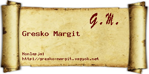 Gresko Margit névjegykártya